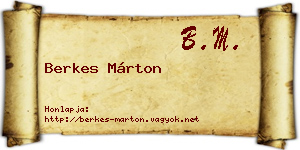 Berkes Márton névjegykártya