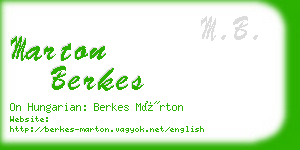 marton berkes business card